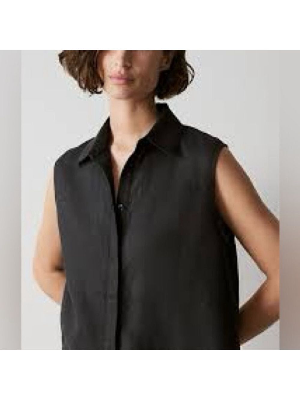 SPORTMAX Italian Linen Zip Sleeveless Shirt US 12